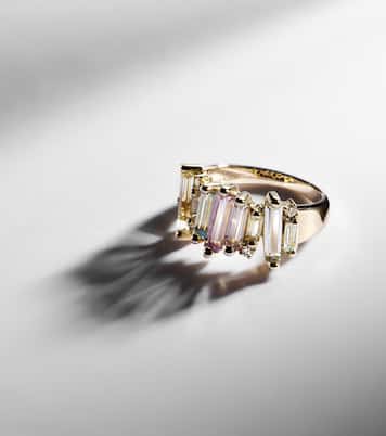 Pastel Rainbow 14kt gold ring with diamonds | Suzanne Kalan