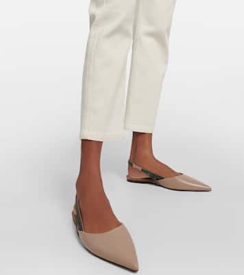 Ballerine slingback in pelle | Brunello Cucinelli