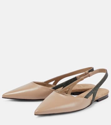 Ballerine slingback in pelle | Brunello Cucinelli