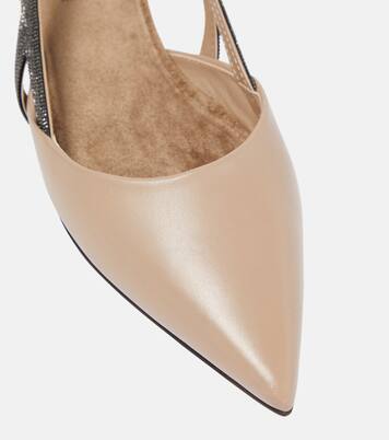 Ballerine slingback in pelle | Brunello Cucinelli