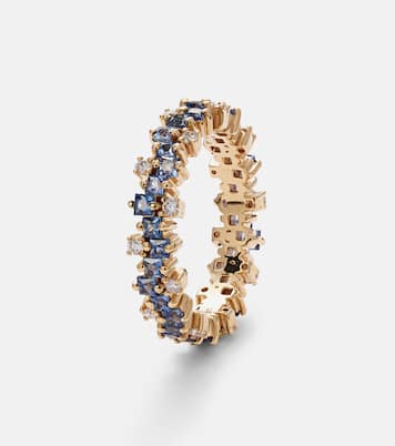 18kt gold ring with sapphires and diamonds | Suzanne Kalan