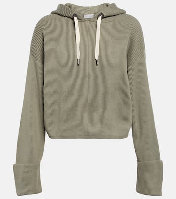 Sudadera con capucha de algodón a rayas | Brunello Cucinelli