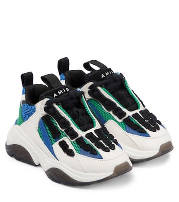 Bone suede-trimmed sneakers | Amiri Kids