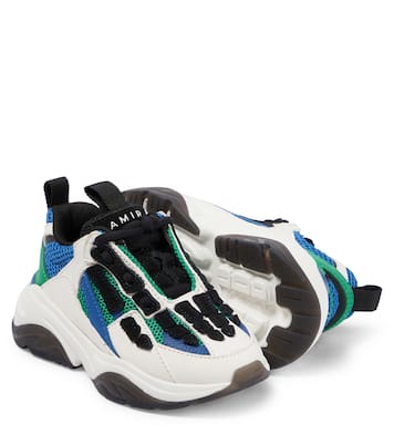 Bone suede-trimmed sneakers | Amiri Kids