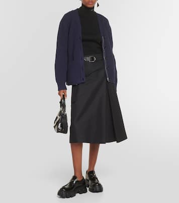 Oversized cotton-blend knit cardigan | Prada
