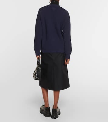 Oversized cotton-blend knit cardigan | Prada