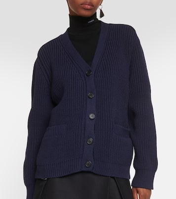 Oversized cotton-blend knit cardigan | Prada