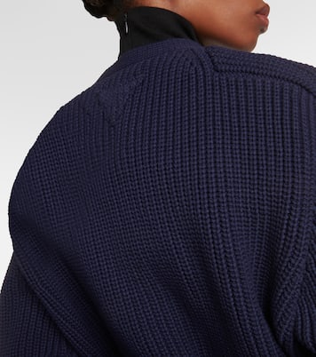 Oversized cotton-blend knit cardigan | Prada