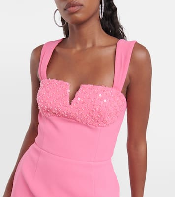 Marie embellished crêpe minidress in pink - Rebecca Vallance