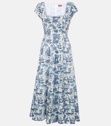Abito midi Wells in cotone con stampa | Staud