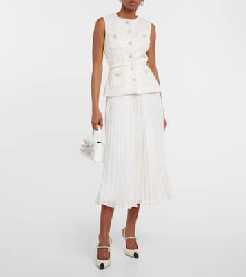 Sequined bouclé midi dress | Self-Portrait