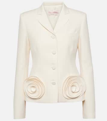 Blazer in Crêpe Couture con applicazione | Valentino