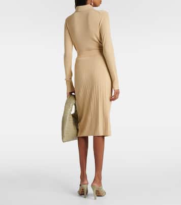 Gonna midi in maglia di lana a coste | Joseph
