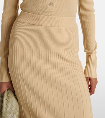 Gonna midi in maglia di lana a coste | Joseph