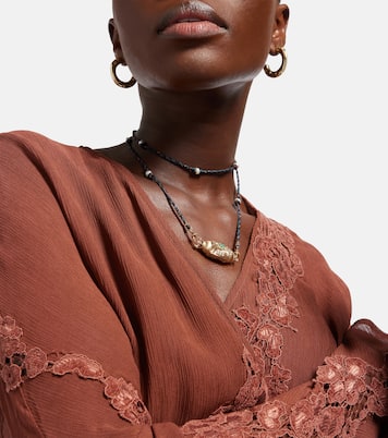 Collana Good Thing in oro 14kt con diamanti e onice  | Marie Lichtenberg
