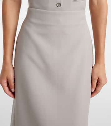 Jupe longue Column en laine vierge | Wardrobe.NYC