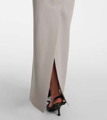 Jupe longue Column en laine vierge | Wardrobe.NYC