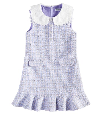 Kleid aus Bouclé mit Spitze | Self-Portrait Kids