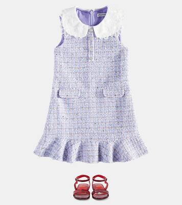 Kleid aus Bouclé mit Spitze | Self-Portrait Kids