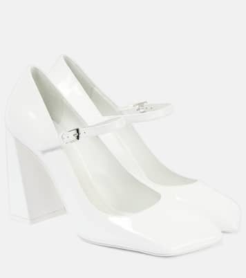 Escarpins Mary Jane Charlotte 95 en cuir verni | Amina Muaddi