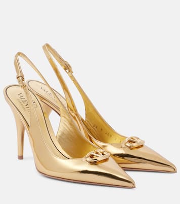 VLogo Signature leather slingback pumps | Valentino Garavani