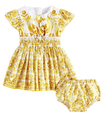 Baby Set Majolica aus Kleid und Höschen | Dolce&Gabbana Kids