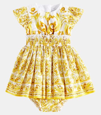 Baby Set Majolica aus Kleid und Höschen | Dolce&Gabbana Kids