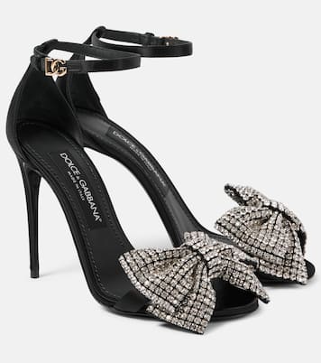 Sandali Bow Tie in raso con cristalli | Dolce&Gabbana