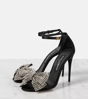 Sandali Bow Tie in raso con cristalli | Dolce&Gabbana