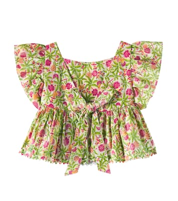 Cycas floral scalloped top  | Poupette St Barth Kids