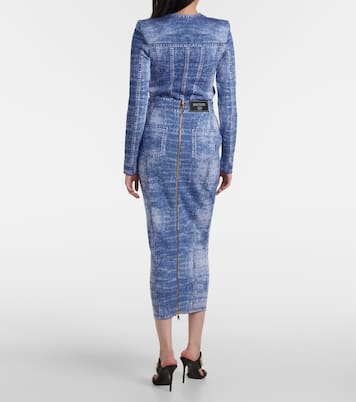 Gonna midi Trompe l’œil in maglia | Balmain