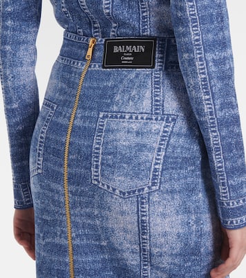 Gonna midi Trompe l’œil in maglia | Balmain