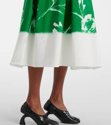 Falda midi plisada de algodón floral | Erdem