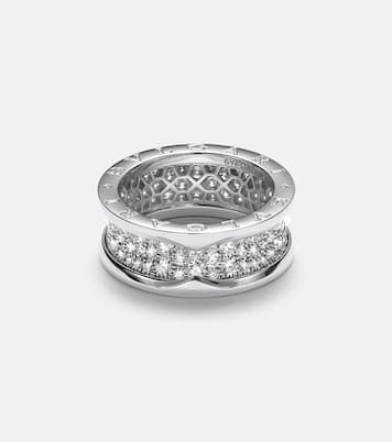 Anello B.zero1 in oro bianco 18kt con diamanti | Bvlgari