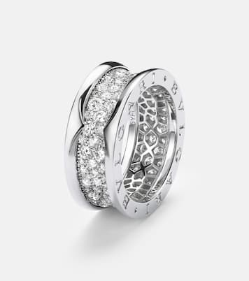 Anello B.zero1 in oro bianco 18kt con diamanti | Bvlgari