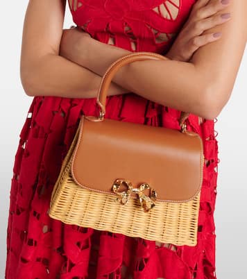 Borsa Bow Mini in rattan | Self-Portrait