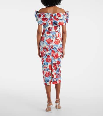 Abito midi Fleurette in taffetà floreale | Rebecca Vallance