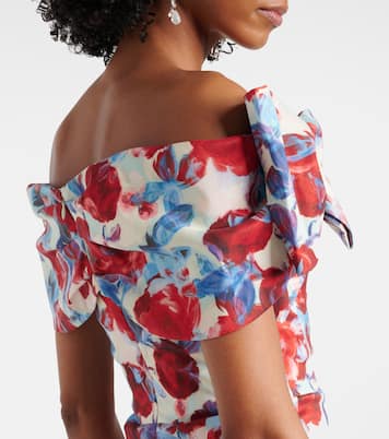 Abito midi Fleurette in taffetà floreale | Rebecca Vallance