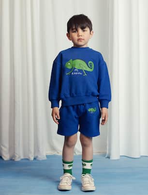 Lizard printed cotton Bermuda shorts | Mini Rodini