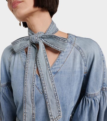 Abito corto di jeans con fiocco | Zimmermann
