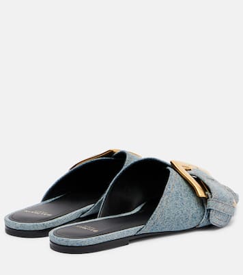 Anthem cotton denim flat sandals | Balmain