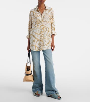 Anthem cotton denim flat sandals | Balmain