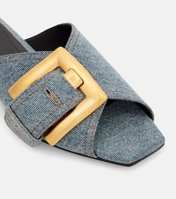 Anthem cotton denim flat sandals | Balmain