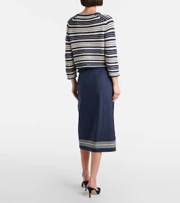 Open-knit striped cotton cardigan | Vince