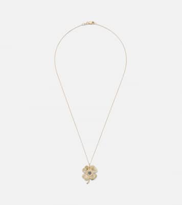 Halskette Lucky Clover aus 18kt Gelbgold mit Edelsteinen | Ileana Makri