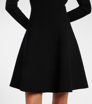 Floral-appliqué off-shoulder minidress | Oscar de la Renta
