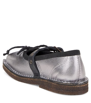 Metallic leather Mary Jane flats | PèPè