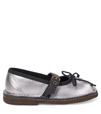 Metallic leather Mary Jane flats | PèPè