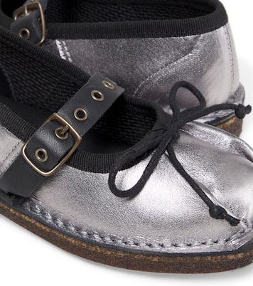 Metallic leather Mary Jane flats | PèPè
