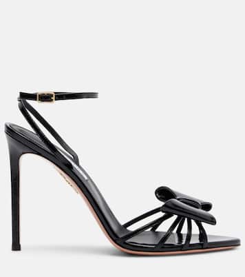 Black Tie 105 bow-detail leather sandals | Aquazzura